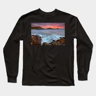 Mumbles Lighthouse, Bracelet Bay, Gower Long Sleeve T-Shirt